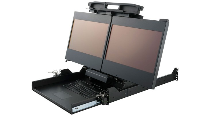 RMDDU 17 Dual Screen Rack Monitor Open 
